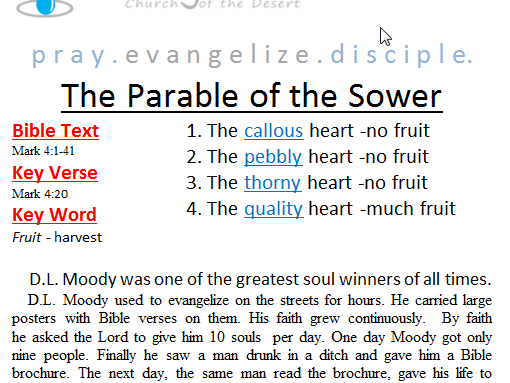 The parable of the sower 